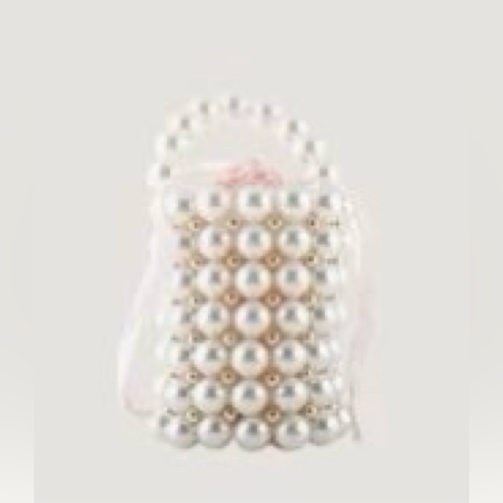 New 🆕 Faux Pearl Drawstring Bucket Bag Purse